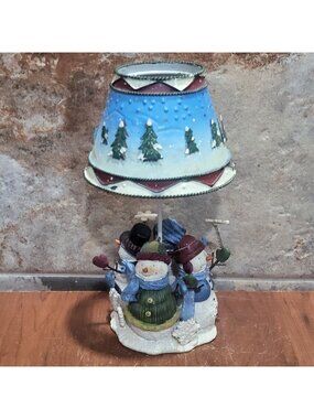 Vintage Home Interiors Snowman Family Tealight Candle Holder
